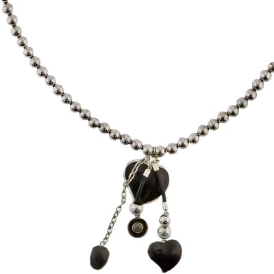 Behave - Lange ketting - Minimalistische stijl - Zwart hart - 80 cm