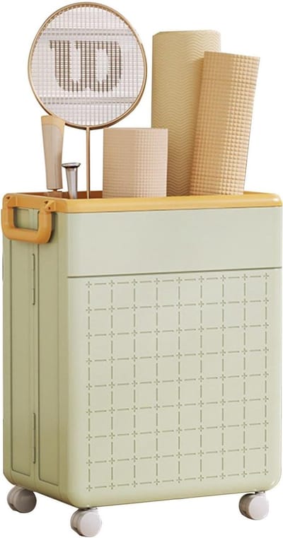 Opbergmand Yogamat - Trainingsuitrusting Bak - Thuis Opbergen - Ruimtebesparend Opvouwbaar - 405 x 75 x 49 cm - Lichtgroen