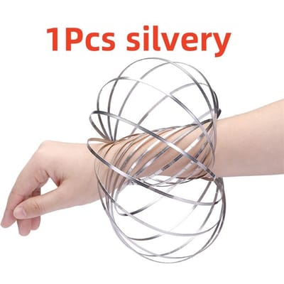Bracelet Magique de Décompression Anneau Fluide Anti-Stress Ressort Cinétique Acier Inoxydable Enfants Adulte Nouveauté Jouets Anti-Stress gray