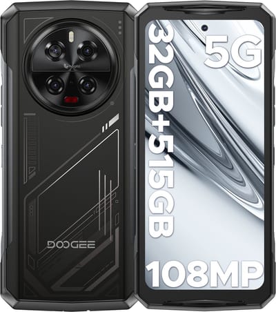 DOOGEE V40 5G - Robuuste Smartphone - Robuuste Telefoon - 32 GB RAM + 512 GB ROM - 6,78 inch 2,4K 120Hz - 108 MP AI camera - 8680 mAh/33W - MediaTek Dimensity 7300 - Face ID - Drie sleuven - Vingerafdrukherkenning - NFC - GPS - Zilver