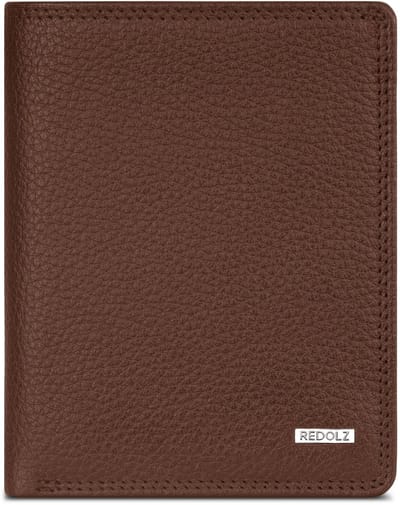 Redolz Leather Essentials HF portemonnee RFID leer 9,5 cm uitklapbaar - Jongens - Staand formaat - cognac