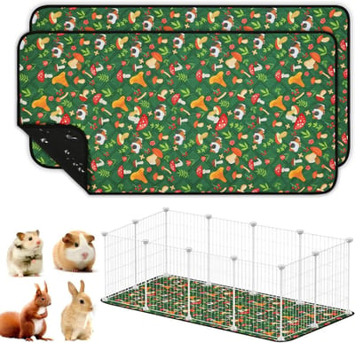 Herbruikbare en Waterdichte Bodembedekking voor Cavia's en Kleine Dieren - Absorberende en Antislip Mat voor Comfortabele Slaapplaatsen (2 Stuks - Groen)