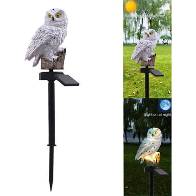 Tuin Solar Tuinverlichting Waterdicht Uil Vorm LED Landschap Gazonlicht Heklamp Paden Tuin wit
