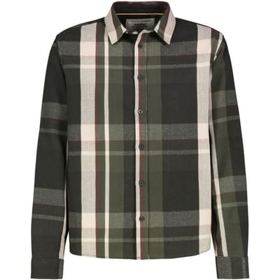 Sublevel Longsleeve - CHECK SHIRT IN HERRINGBONE STRUCTURE - S tot XXL - voor Mannen - groen-grijs