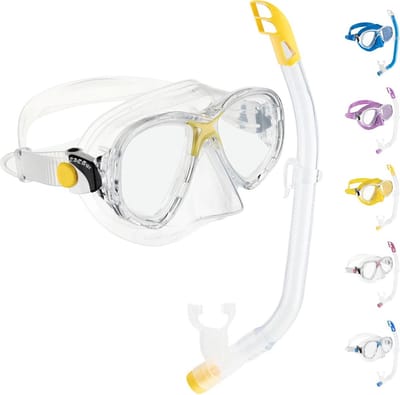 Duikset Kinderen - Snorkelset Junior - Watersport Plezier - Siliconen Afdichting - 43.9 x 14.2 x 8 cm - Geel