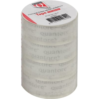 Plakband Quantore 19mmx25m transparant 4 rollen
