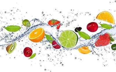 Fotobehang - Fruits in Water 375x250cm - Vliesbehang