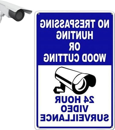 Veiligheidsbord Camera - Bewakingsbord Waarschuwingsbord - Terrein Beveiligen - Weerbestendig IJzer - 30x20 cm - Blauw