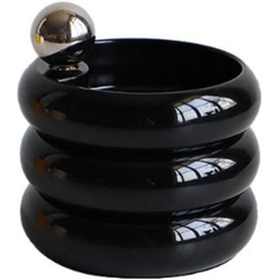 Make-up Opbergdoos Armband Oorbel Sieradendoos 4 Lagen Draaibaar Transparant Plastic Nagellak Opbergorganizer Rangement Maquillage 11.3*13cm zwart