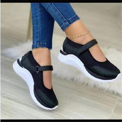 Chaussures Décontractées Pour Femmes Printemps Et Été Talon Compensé Décontracté Grande Taille Sports Chaussures Pour Femmes 42 noir