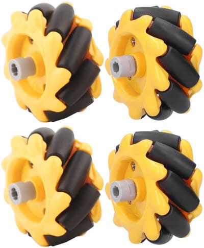 Dailygoods- Mecanum Wiel 48 mm - Omnidirectioneel Wiel - Slimme Autoaccessoires - ABS/Rubber - Koppelingstype TT - 2 Stuks - Robotwiel