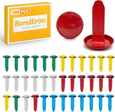 100 Stuks Kleurrijke Metalen Ronde Kop Patroonklemmen - Brads voor Scrapbooking en Knutselen