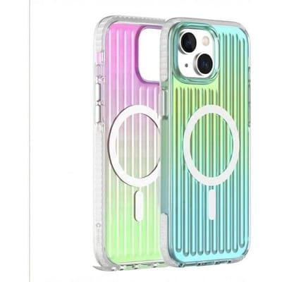 Coverzs Gradient MagSafe hoesje geschikt voor iPhone 15 - Magsafe telefoonhoesje -Trendy kleurverloop