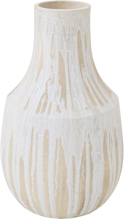 J-Line vaas - keramiek - lichtbeige/wit - small