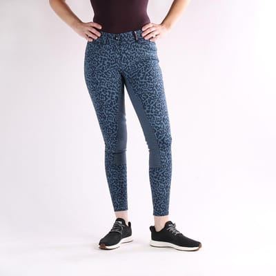 PK International - Homerun Full Grip - Rijbroek - Dames - Leopard Indigo - Maat S/36
