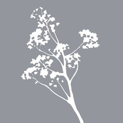 Luxe Bloemenkaartjes - Wenskaarten - Cadeaukaart - Antraciet - Takje - 7x7cm - 20 Stuks - Met Boorgaatje