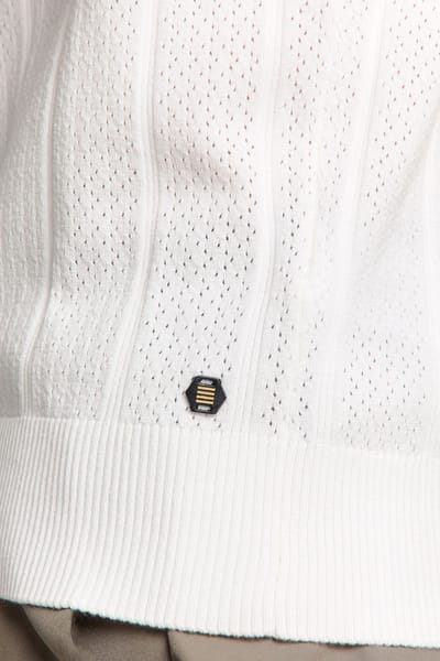 No Excess Pullover Short Sleeve Polo Button Solid Jacquard Offwhite Talla: XXL | Polos Outlet | Hombre | Blanco