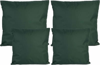 Anna Collection Bank/tuin kussens set - binnen/buiten - 4x stuks - donkergroen - In 2 formaten