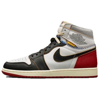 Union LA x Air Jordan 1 Retro High NRG Black Toe Unisex Sneakers Wit Varsity-Rood Wolfsgrijs BV1300-106 41 gray
