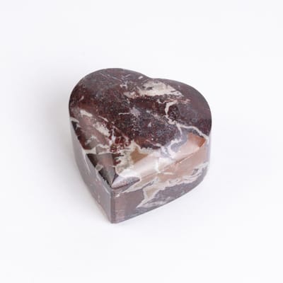Marmeren Hart Urn Mini 25 ml Rood Bruin - Urn voor Menselijke As - Crematie Urn voor As Volwassenen - Dieren Urn voor As Crematie - Urn Hond - Urn Kat