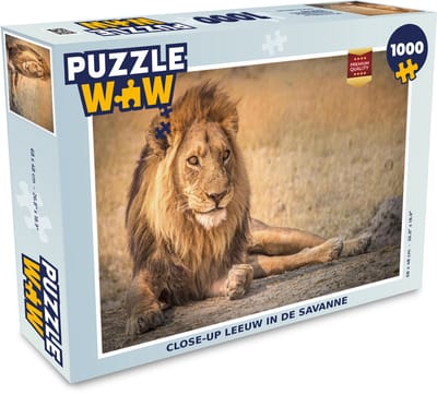 Puzzel Leeuw - Close up - Savanne - Legpuzzel - Puzzel 1000 stukjes volwassenen