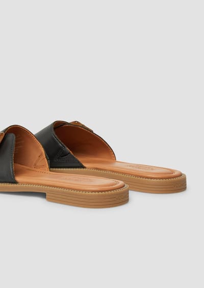 Sandalen met leren uitstraling en sierelement dames s.Oliver
