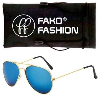 Fako Fashion - Kinder Pilotenbril - Piloten Zonnebril - Goud - Blauw