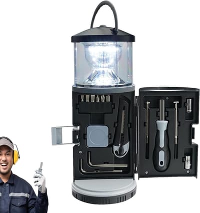 Zaklamp Gereedschap - Lantaarn Set - Buiten Activiteiten - Geïntegreerde Schroevendraaier - 24.5 cm Hoog - Willekeurige Kleur