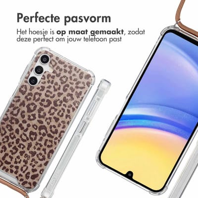 imoshion Hoesje - Geschikt voor Samsung Galaxy A15 (5G) - Design Hoesje met Koord - Leopard Mood