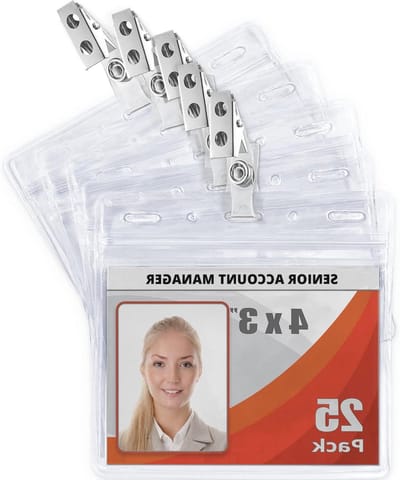 Horizontale Kaarthouder - Naam Badge - Identificatie Tonen - Waterdicht PVC - 10x7 cm - Transparant
