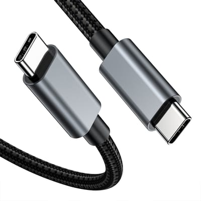 Nereb - USB-C naar USB-C Kabel 1 Meter – 10 Gbps – 100W Snelladen – E-Marked – Gevlochten Nylon – Zwart – USB 3.1 Gen 2