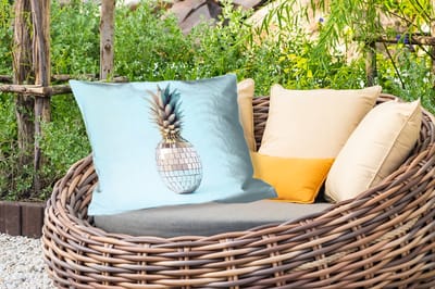 Buitenkussens - Blauw - Ananas - Disco - Discobal - 60x40 cm - Weerbestendig