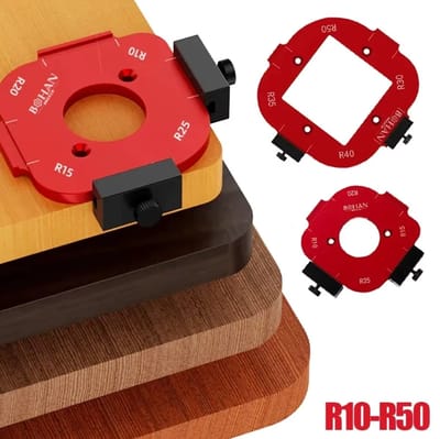 Actie4you® - 2 Delige aluminium freesmal R10-R50 – 8 in 1 houtfreesmal - Hulpgereedschap voor boogsnijden - Freesmal ideaal voor timmerlieden en doe-het-zelvers – Hoeken Frees