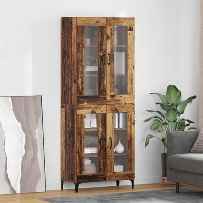 vidaXL Highboard Oud Hout 69,5 x 34 x 180 cm Bewerkt hout