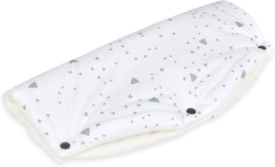 Kinderwagen Mof - Buggy Handwarmer - Warme Handen Buiten - Handgemaakt Met Liefde - 48x23cm - Grijze Driehoeken
