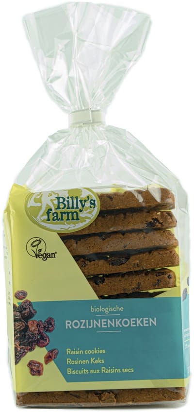 Billy's Farm Biologische Rozijnenkoeken (DOOS 8x230 gram grootverpakking) NL-BIO-01