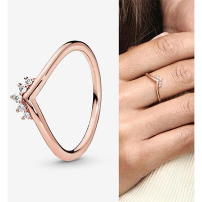925 Sterling Zilver Pan Ring Roségoud Boogring Voor Vrouwen Bruiloft Feest Cadeau Mode Sieraden 5