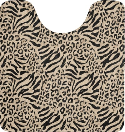 WC mat met uitsparing 55x60 cm - Antislip - Giraf - Zebra - Motief - Bruin - Toiletmat met uitsnijding - Vloermat - Douchemat - Toilet tapijt - Toiletmatten