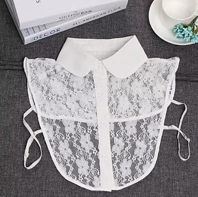 Actie4you® - Losse kraag - Blouse kraagje - Nep los kraagje – Nep Kraagje – Ronde kraag - Crème Wit doorschijnend