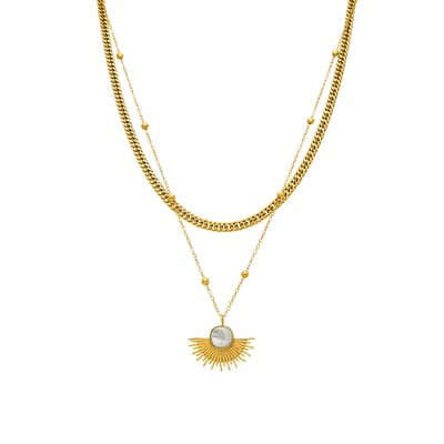 Luxenter collier met wit parelmoer 18K gouden afwerking - Sycu