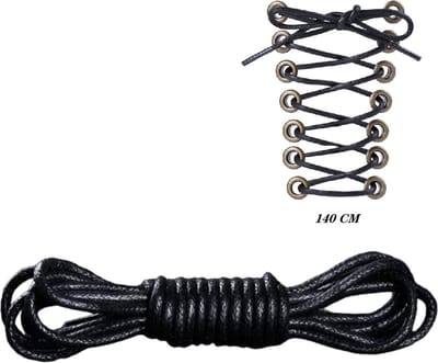 Ronde schoenveters Zwart - veter 140 CM - Gewaxt- Youhomy Shoelaces- Geschikt voor leder schoenen| Leder laarzen veters