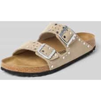 Birkenstock Arizona Slippers en Sandalen Dames - Beige - Maat 39 - Suède