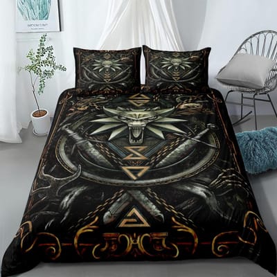 Witcher Folk Dekbedovertrekset EU Eenpersoons Tweepersoons King US Twin Full Queen Size Beddengoed 210x210cm