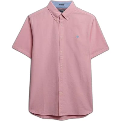 Superdry Preppy Oxford Overhemd met Korte Mouwen Pink Grootte: S