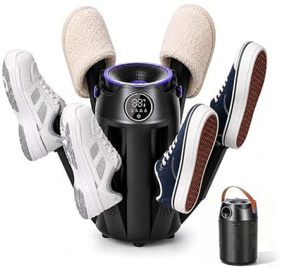 TEKROA® Schoenendroger - Geurvreter voor Schoenen - 6 Armen Sneldrogend- 360° Droogfunctie - UV Antibacterieel - Timer 3/6/9U