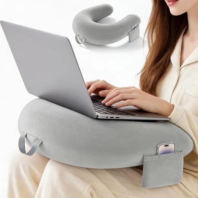 Ergonomisch Schootkussen met Zijzakken voor Lezen en Gaming