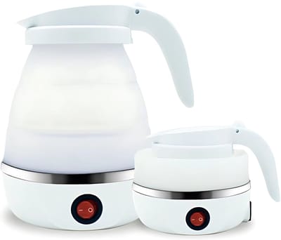Draagbare Waterkoker - Reiswaterkoker- Mini Waterkoker - Opvouwbare Waterketel - 600ml - Wit