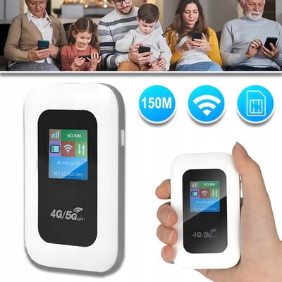 Draagbare 4G WiFi-Hotspot - Mobiele Router Met Simkaartsleuf Voor Op Reis - Tot 10 Apparaten - USB-C-Voeding Met Digitaal Display