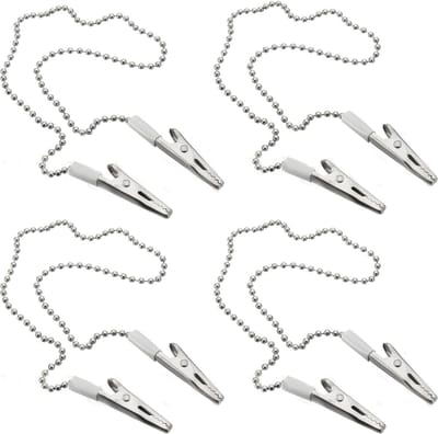 Elegante Stalen Servettenketting met Clips, 4 Stuks, Ideaal voor Senioren en Kinderen, Handige Servettenhouders en Accessoires