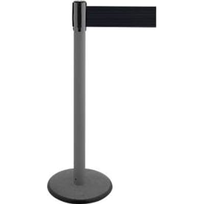 Afzetpaal met trekband GLA 29, antraciet, trekband zwart